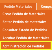 Administración de pedidos