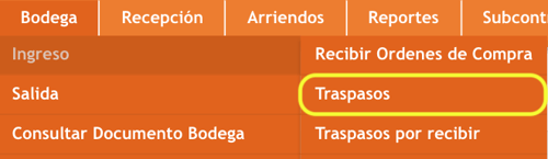 Ingreso por traspasos